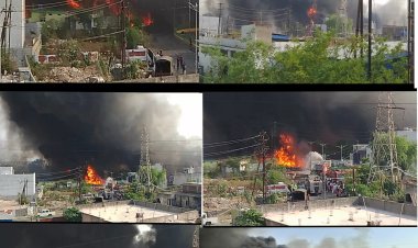 बिजली विभाग गुढियारी में लगी भीषण विशालकाय आग,आग लपेट दिखी दूर तक