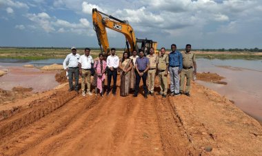 आरंग एवं समोदा तहसील अंतर्गत अवैध रेत उत्खनन रोकने रेत घाट मार्ग कटाव का कार्यवाही