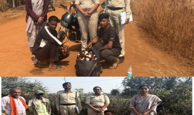 बकारी विभाग रायपुर की कार्यवाही :अवैध रुप से मदिरा के साथ  3 आरोपी गिरफ्तार और एक दोपहिया वाहन जप्त ,